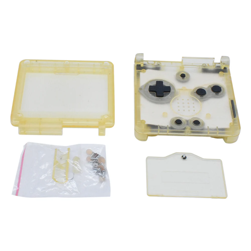 Clear Yellow Корпус на замену, комплект запасных частей, прозрачный желтый/фиолетовый/синий для Gameboy Advance SP GBA SP консоли - Цвет: Clear Yellow