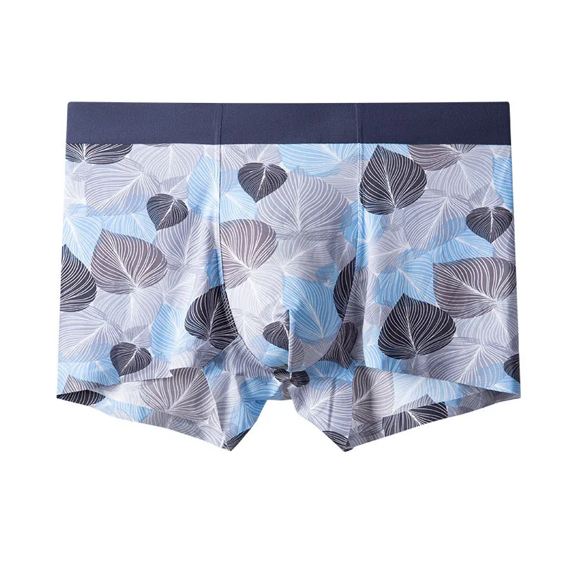 

TJ-TianJun Men's Ice Silk fabric Printing Boxer Shorts Ultra Thin And Ultra Light Soft Breathble Mid Waist Traceless UnderWear