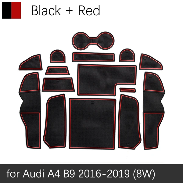 Противоскользящие резиновые чашки подушки двери паз коврик для Audi A4 B9 A4 8 Вт RS4 S4 S линия RS 4~ автомобильные аксессуары коврик телефона - Название цвета: Красный