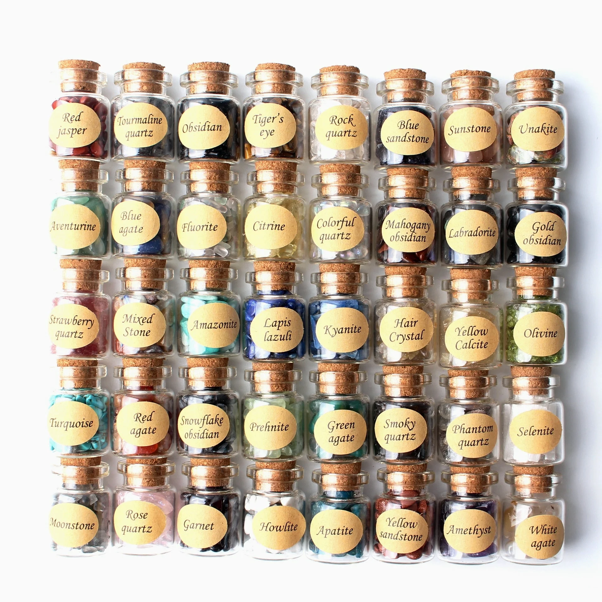 1 шт. стеклянная бутылка с натуральными кристаллами гравия Желая рок чипы упали