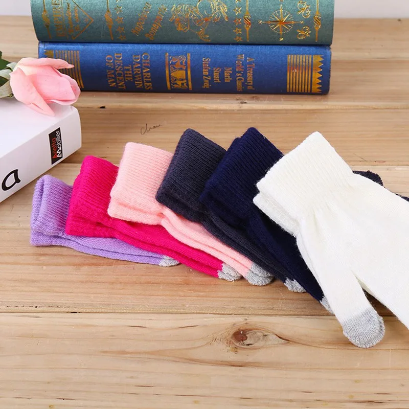 

Winter style touch screen woolen gloves woolen warm thick gloves