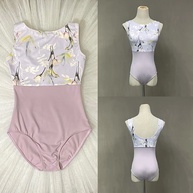 Балетное трико с принтом для взрослых высококачественный тренировочный