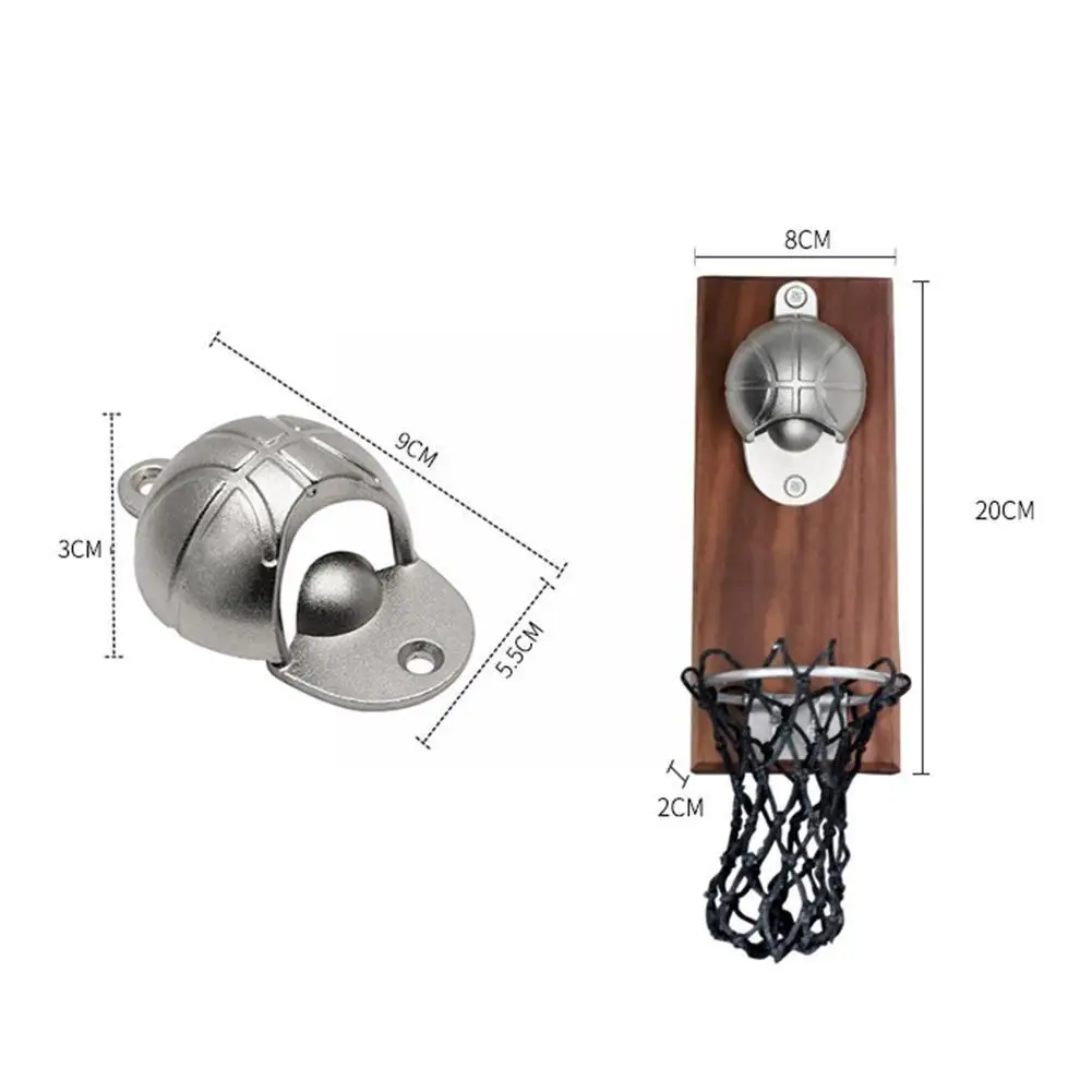 

Creative Cartoon Multifunction Bottle Opener Wall Mount Magnet Wood Embedded Kitchen Fridge Basketball Opener Tools Y0E3