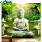 AZQSD Алмазная картина, религиозная рукоделие, алмазная вышивка, значок Будды, домашний декор, стежки, стразы, фотографии, подарок, ручная работа