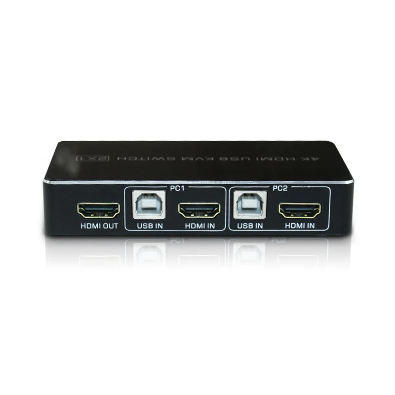 4K HDMI KVM переключатель 2In 1Out USB HDMI2.0 сплиттер с кабелем для клавиатуры мышь принтер