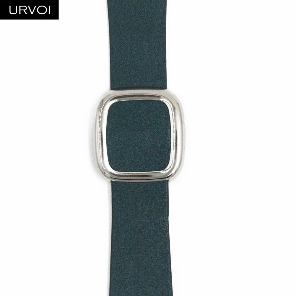 Forest Green Современная Пряжка URVOI для apple watch 5, 4, 3, 2, ремешок 40 мм, ремешок для iwatch, мягкий гладкий верх, зернистая кожа, удобная на ощупь, новинка - Цвет ремешка: Forest Green