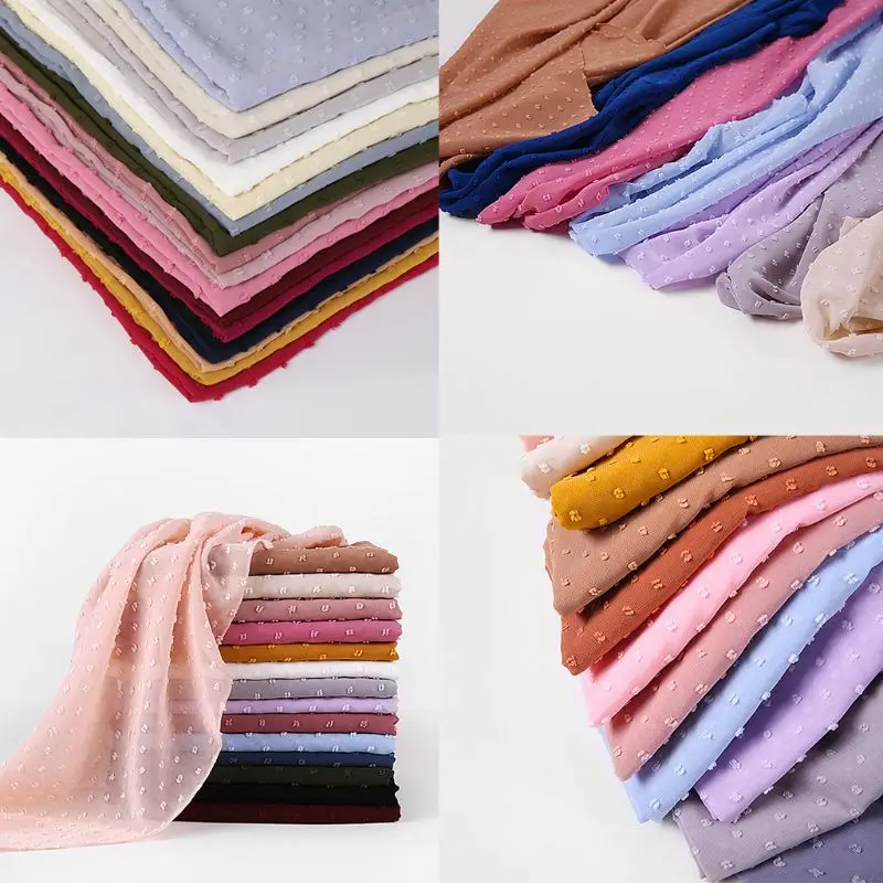 70x175 см хиджаб для мусульманок помпон цветочный шифон длинный шарф накидка