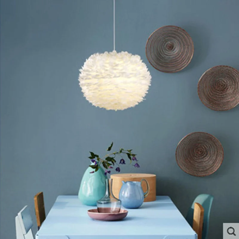 Светодиодная люстра с перьями креативный потолочный светильник в скандинавском