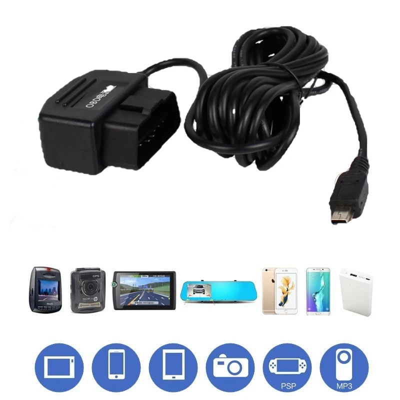 

OLOPKY DC 12V/24V to 5V 2A 3.1M Car Charge Cable Mini / Micro USB Hardwire Cord Auto Charging for Dash Cam Camcorder Vehicle DVR