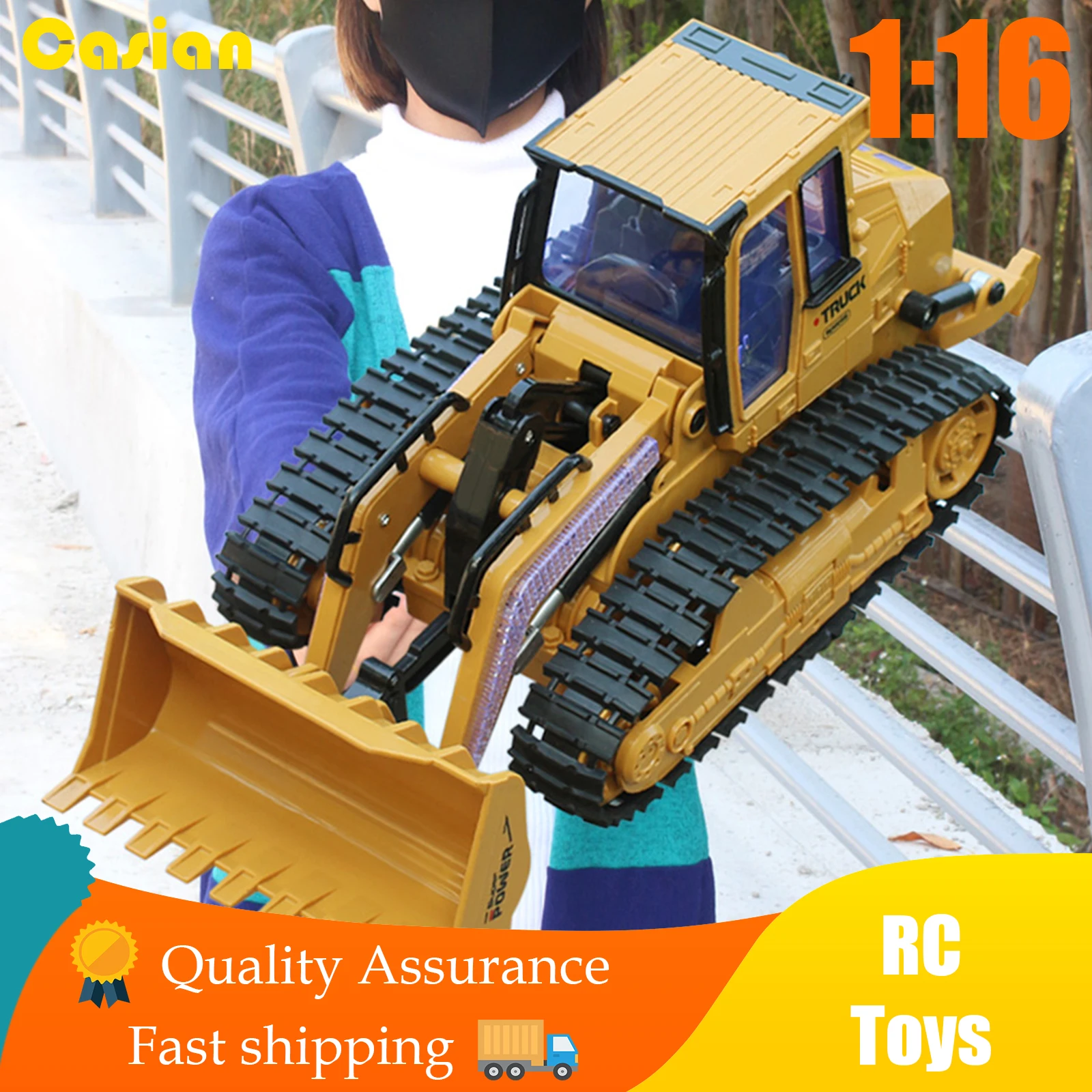 

1:16 Rc Bulldozer Excavator Toy Rc Engineering Vehicle Dump Dumper Alloy and Plastic Excavator Rtr Toys for Kids Birthday Gift
