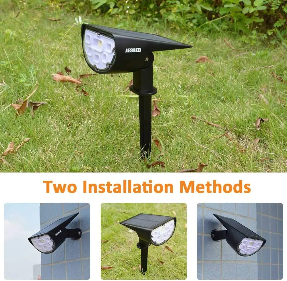 

2PCS LED Solar Landscape Spot Lights Lawn Lamps Warm White Outdoor Lighting 14 LED Solar Powered Spotlights Yard Garden Path