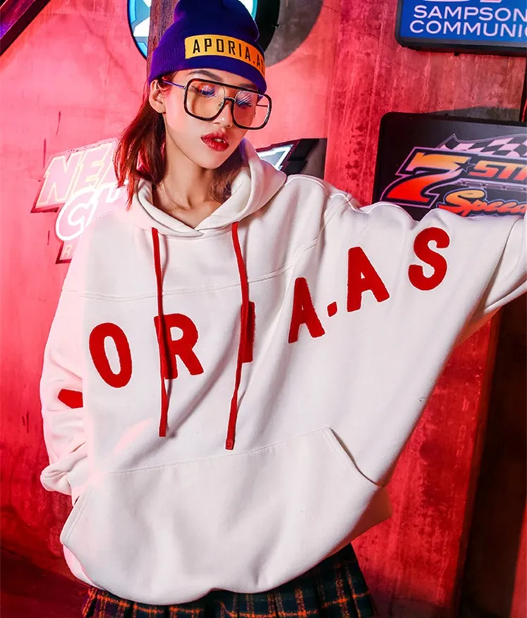 Autumn Jessica's Store Winter Women Casual Ultra Loose Batwing Sleeve Hooded Plus Velvet Warm Cotton Oversize White Chic Hoodies | Женская