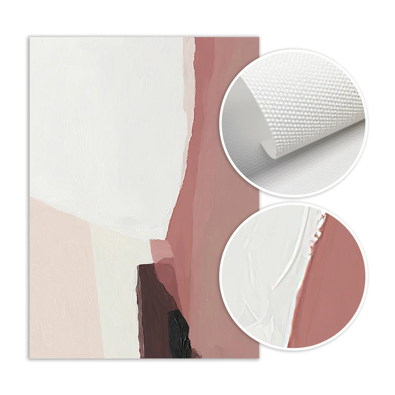 

Abstract Pink White Poster Watercolor Canvas Painting Wall Art Decoration Print Picture Modern Nordic Style for Living Room