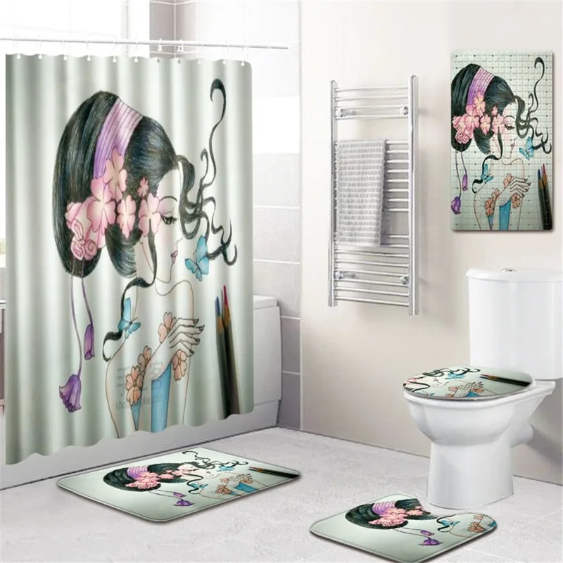 

Bathroom Mat Bathroom Curtain Bathroom Non-Slip Mat Shower Mat Toilet Cover Mat Bathtub Mat bathroom rugs and mat set