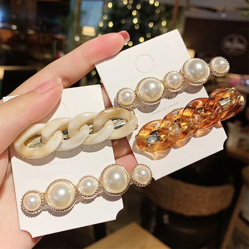 2 шт./компл. элегантные акриловые заколки для волос с жемчужинами милые модные