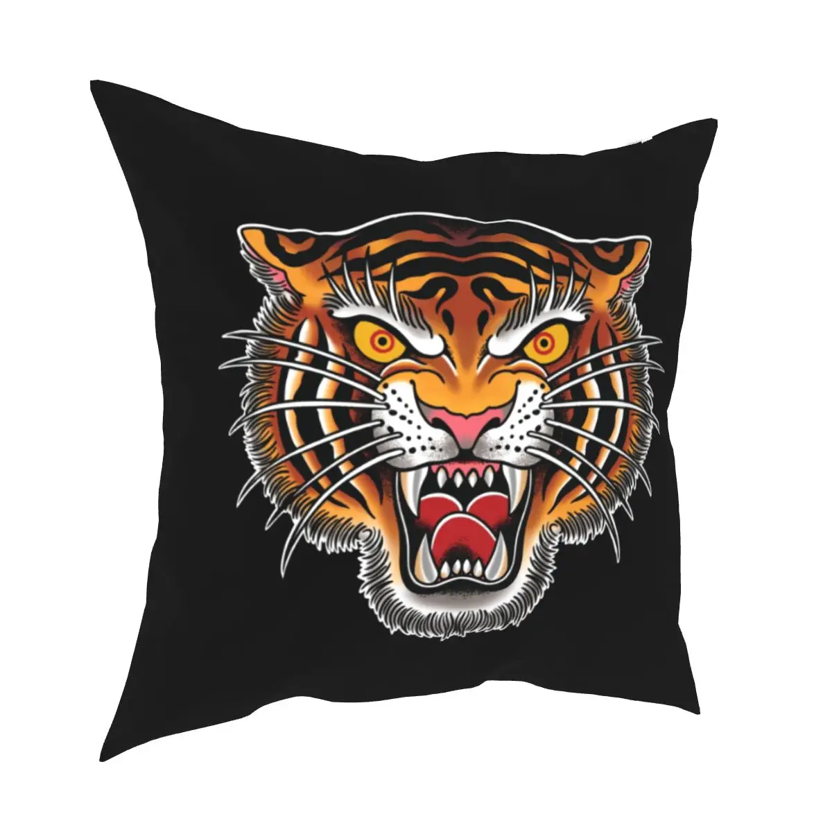 

Чехол для подушки с изображением головы тигра и татуировок, декоративный чехол для подушки с изображением кота, диких животных, традиционны...