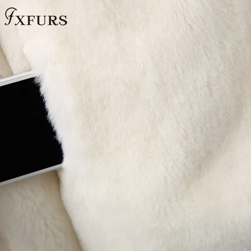 2020 Women Real Rex Rabbit Fur Jackets with Fox Fur Collar 100% Genuine Fur Coat Winter Warm Outwear Causal Short Fur Overcoat