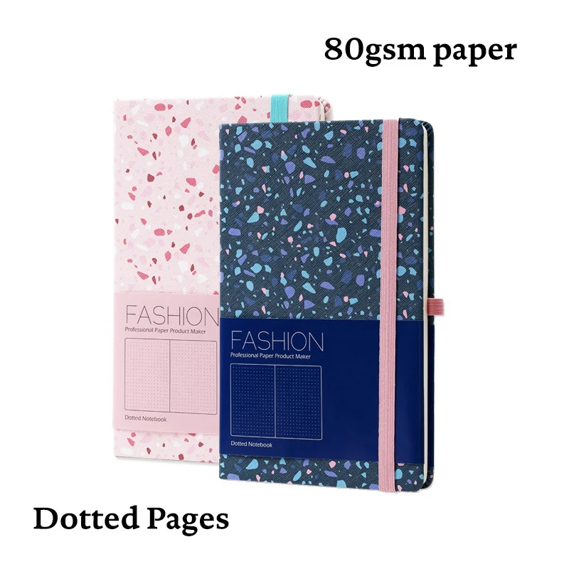 Granite A5 Bullet Dotted Journal Elastic Band Hard Cover Notebook