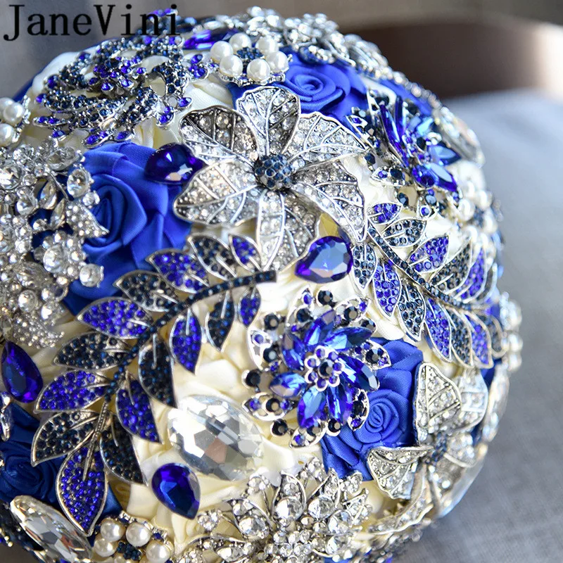 Роскошные Королевский синий ювелирные изделия jaevini свадебный букет из 2019