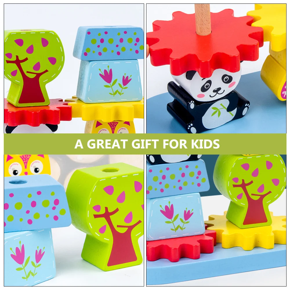 

1 Set Children Building Block Stacked Educational Game Wooden Kids