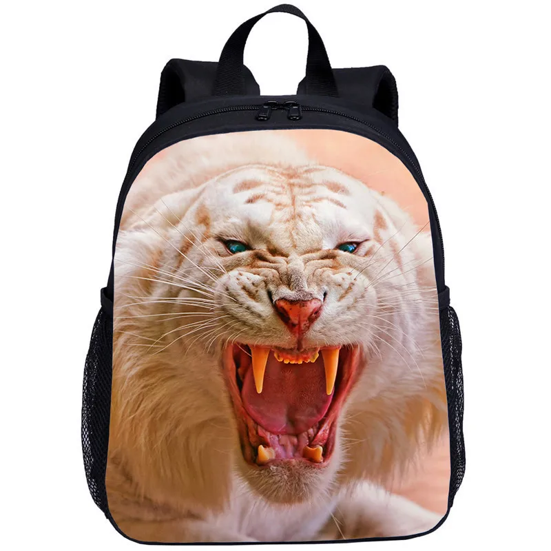 13 дюймов рюкзаки для детей мальчиков и девочек крутые животные белый тигр 3D принт