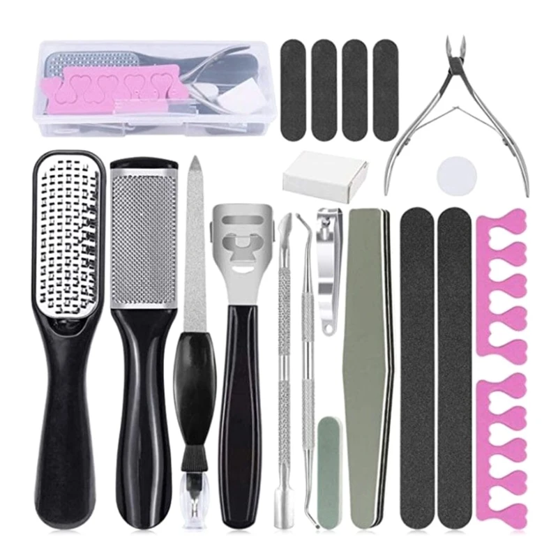 

Professional 21PCS Foot File Pedicure Kit Deadskin Callus Remover Scraper for Men Women