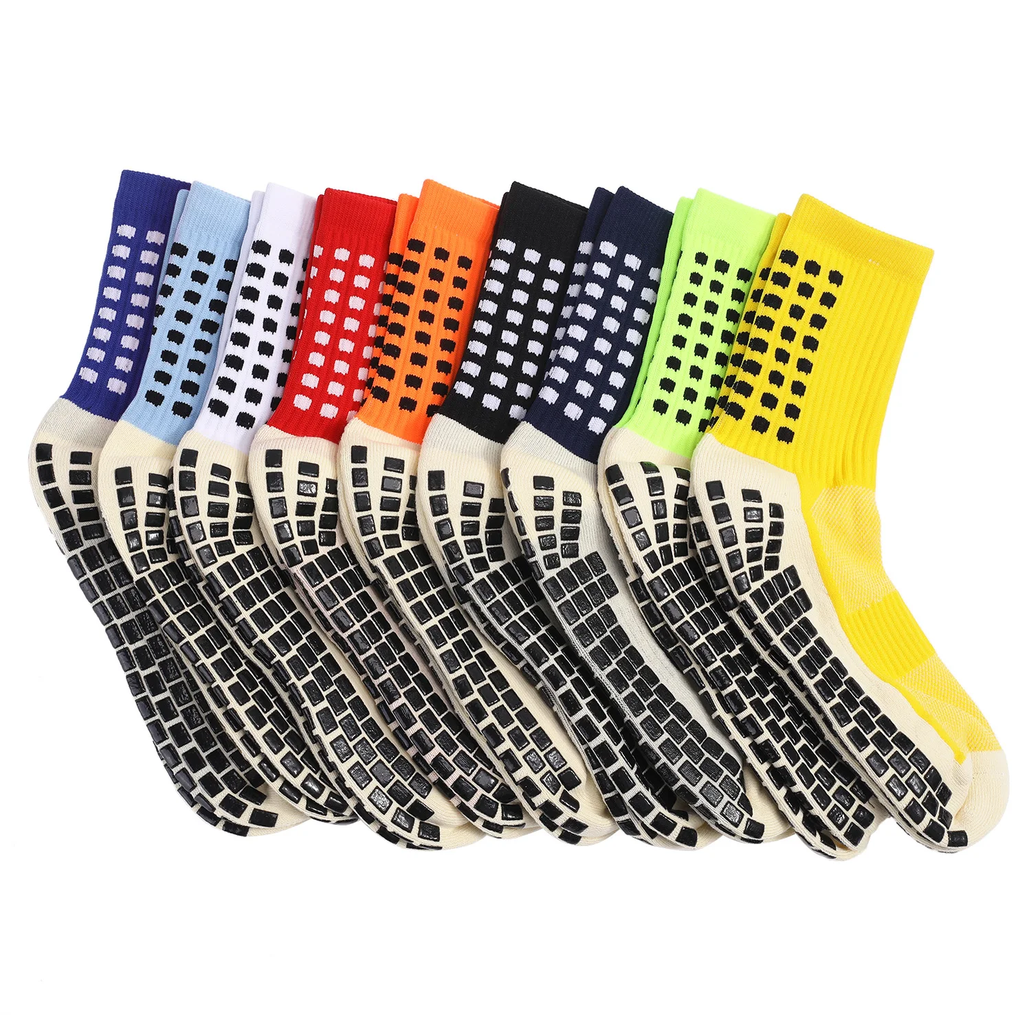 

1/3pairs Men's Anti Slip Football Socks Athletic Long Socks Absorbent Sports Grip Socks for Basketball Soccer Volleyball Running