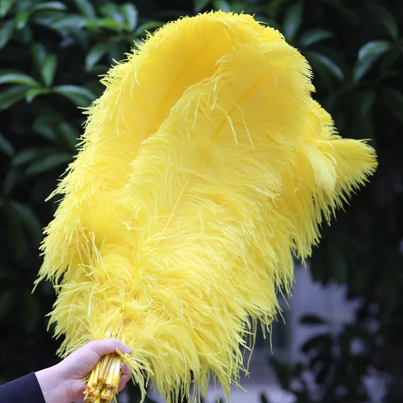 

50Pcs Yellow Ostrich Feathers for Crafts 15-70cm Ostrich Feather Decor Wedding Feathers Decoration Accessories Plumas Carnaval