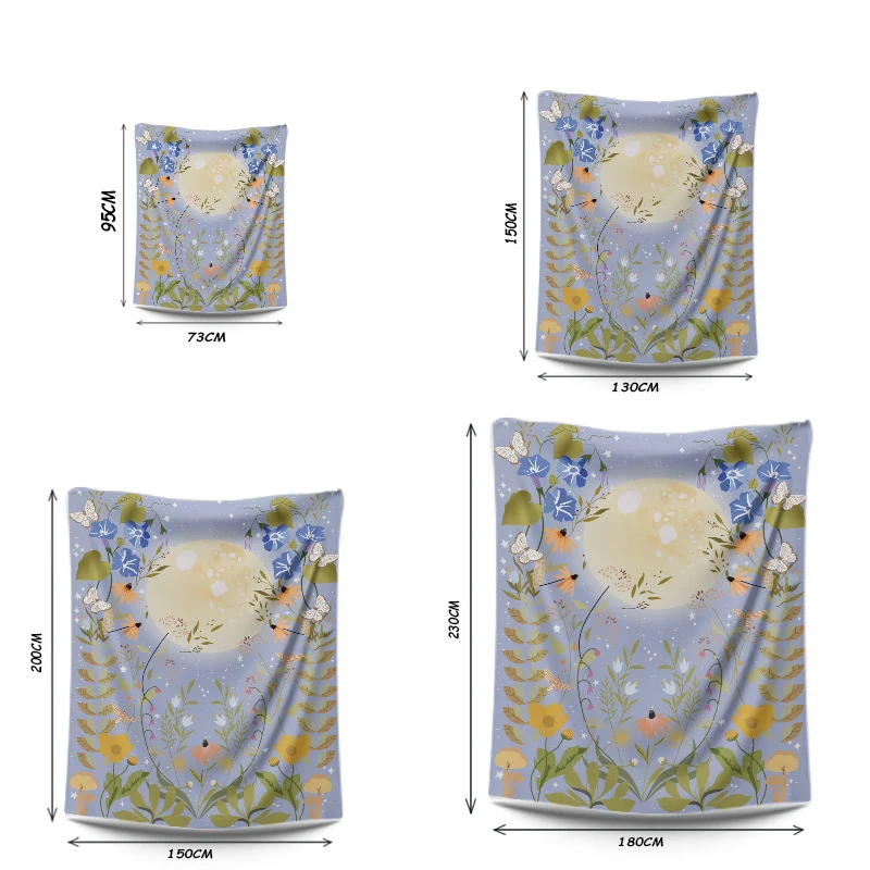Японское одеяло большой гобелен цветок небо Тотем настенная богемная кровать