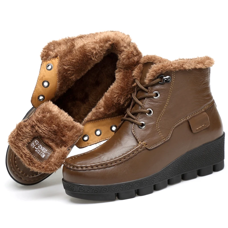 2019 женские зимние ботинки высокого качества ботильоны из натуральной кожи