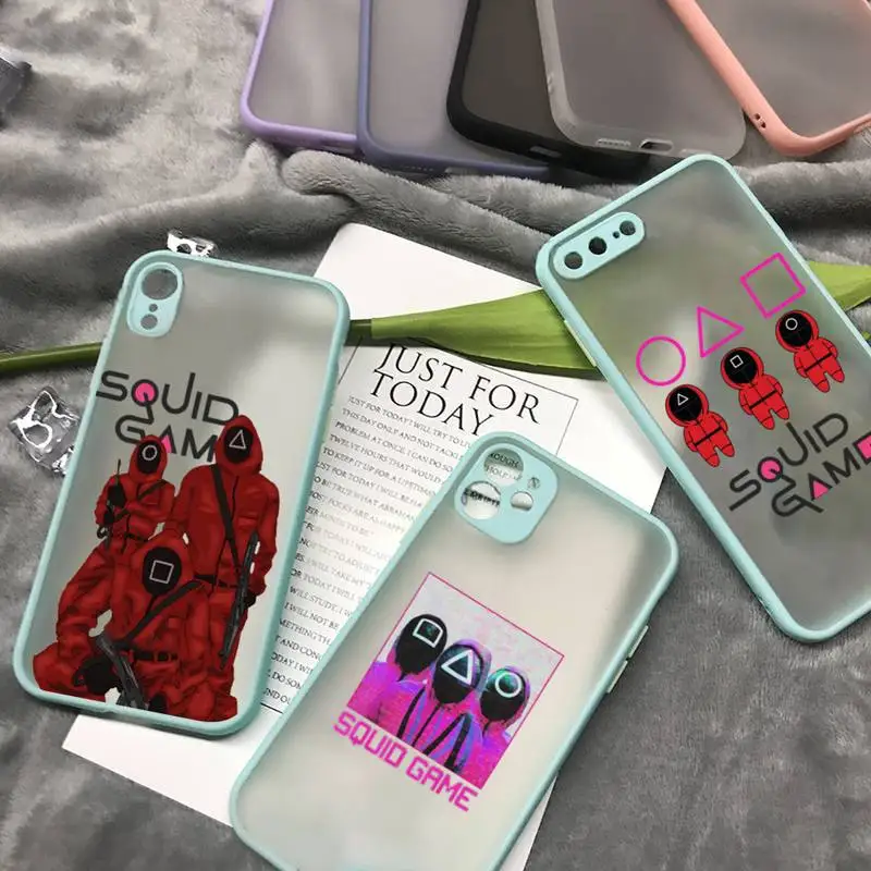 

Squid Game horror tv series Phone Case matte transparent For iphone 7 8 11 12 plus mini x xs xr pro max cover