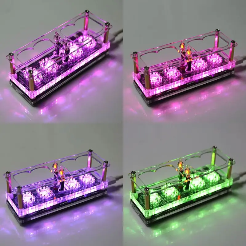Часы IN-12 светящаяся трубка 4-битные DS3231 IN12 Nixie декоративные часы в стиле стимпанк