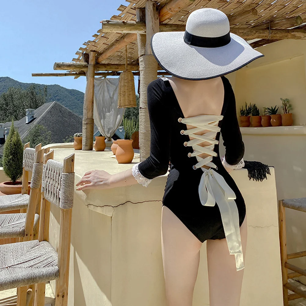 

Новинка 2021, Женский Французский сексуальный цельный купальник, женский купальный костюм, боди с открытой спиной, купальный костюм, боди для ...