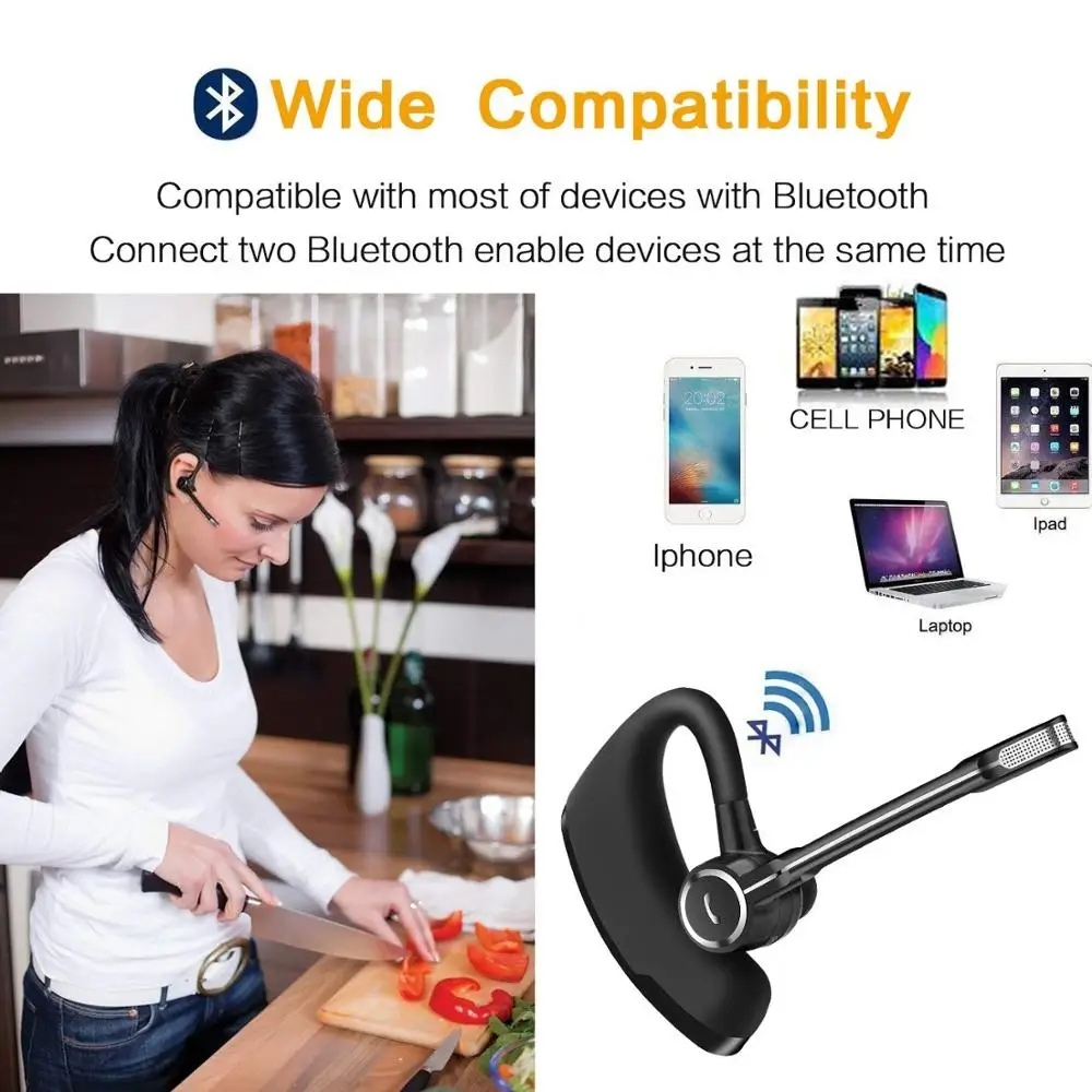 Деловые Bluetooth наушники Беспроводные Гарнитура с микрофоном для