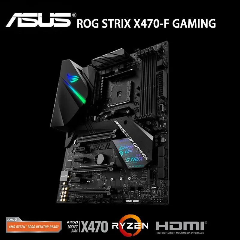 Verkaufen Buchse AM4 Asus ROG STRIX X470-F GAMING Motherboard AMD X470 DDR4 HDMI-kompatibel 64GB PCI-E 3,0 Desktop X470 Mainboard AM4 Verwendet