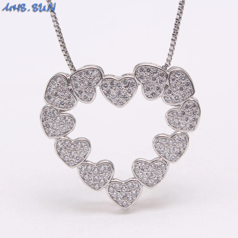 MHS.SUN новое ожерелье с кулоном в виде сердца из циркония AAA винтажное