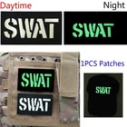 Светящаяся в темноте вышивка значки-нашивки SWAT отражающая IR тактическая искусственная вышивка крючком аксессуары для одежды нашивка