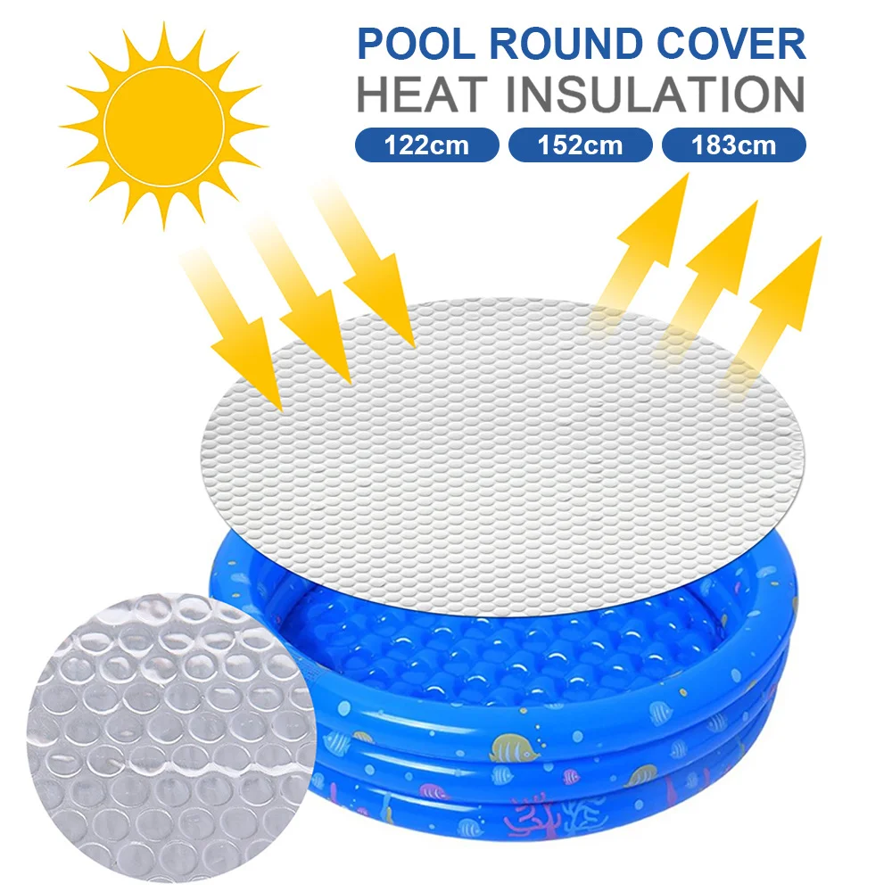 

Round Pool Cover Solar Tarpaulin Swimming Pool Protection Cover Heat Insulation Film for Indoor Outdoor Pool Accessories