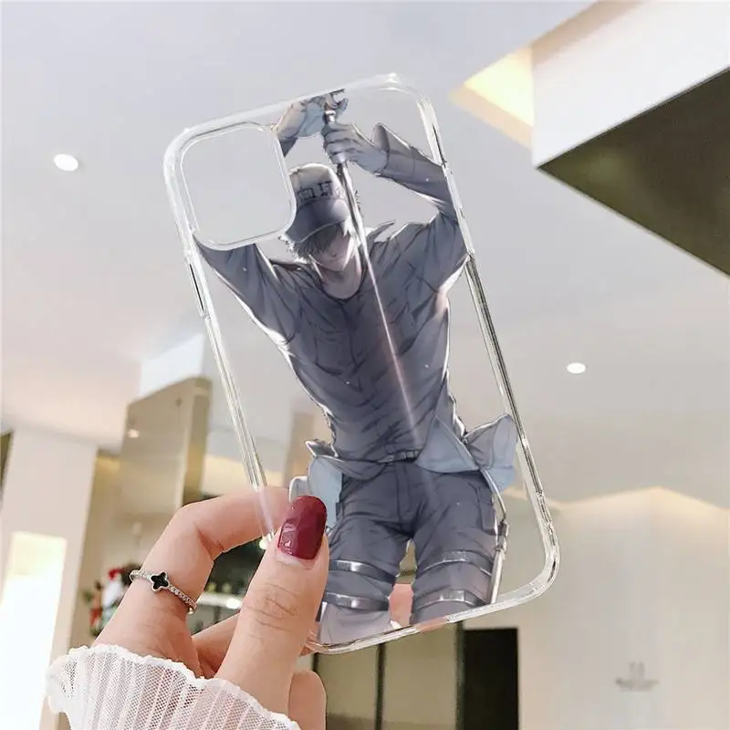 

Cells at Work! Code Black Phone Case Transparent for iPhone 6 7 8 11 12 s mini pro X XS XR MAX Plus SE cover funda