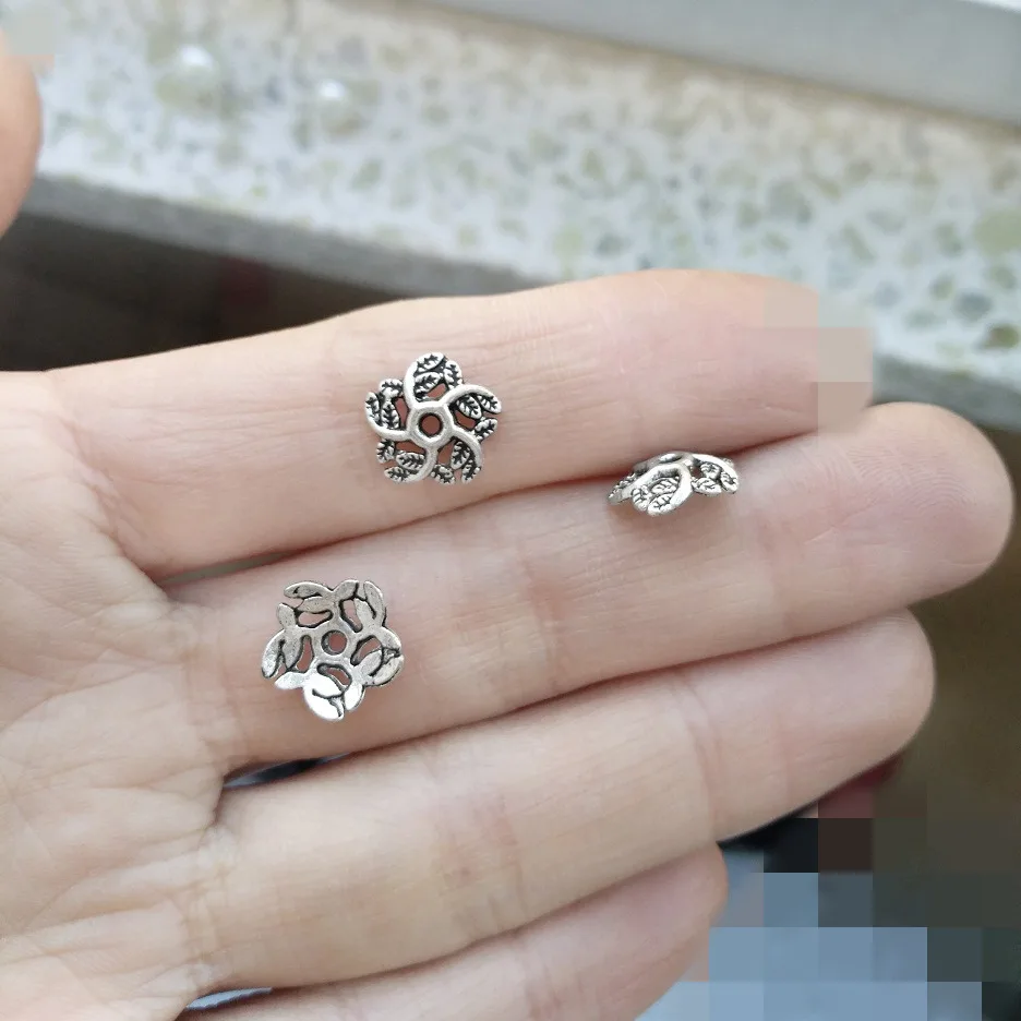 

Шапки бусины ювелирные материалы принадлежности для рукоделия "сделай сам", брелки для ключей, свисающие части 10 мм листья винтажный, из сер...