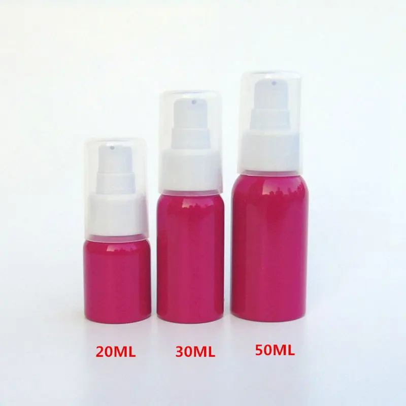 Rose Red Aluminum Cosmetic Lotion Bottle Press Pump Emulsion Packaging Container Refillable 20ml 30ml 50ml 60ml 80ml 100ml 20pcs | Красота и