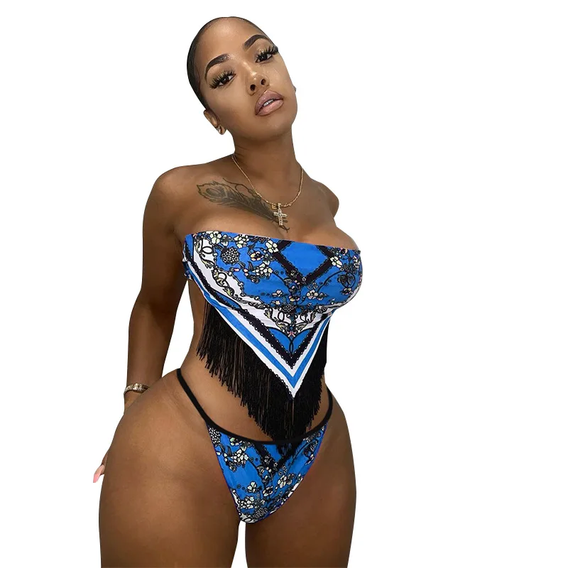 

Summer 2021 Women's Clothes Hot-Selling Split Swimsuit Sexy Bikini Swimsuit Two-Piece Suit
