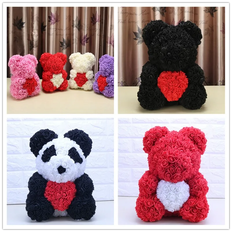 2020 горячая Распродажа 40 см медведь из роз Искусственные цветы домашний Свадьба