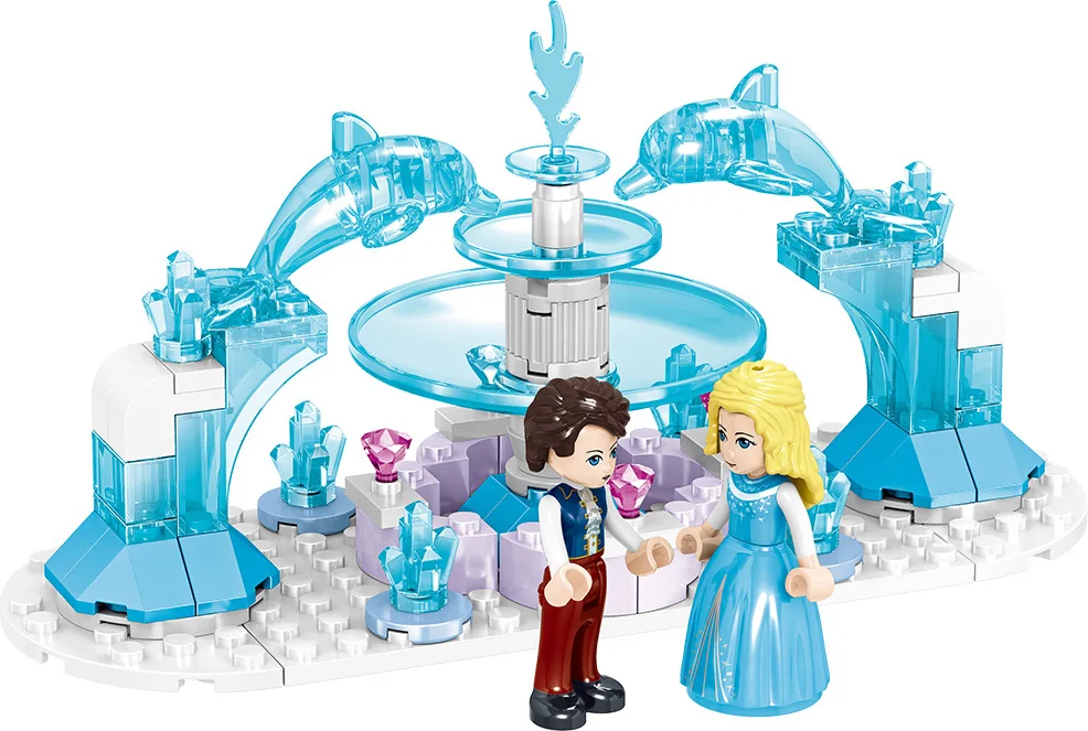 Детский конструктор QL1143 серии ледяной замок принцессы|Блочные конструкторы| |