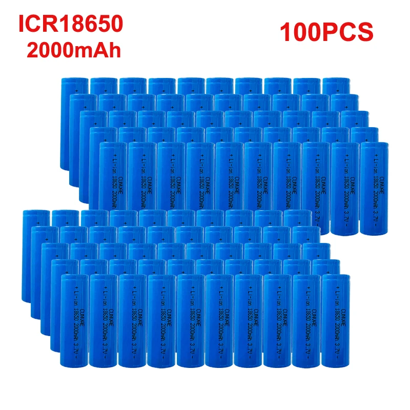 100 шт. 18650 перезаряжаемые батареи 3 7 в литий-ионный 2000 мАч VTC7 ICR18650 Аккумулятор для