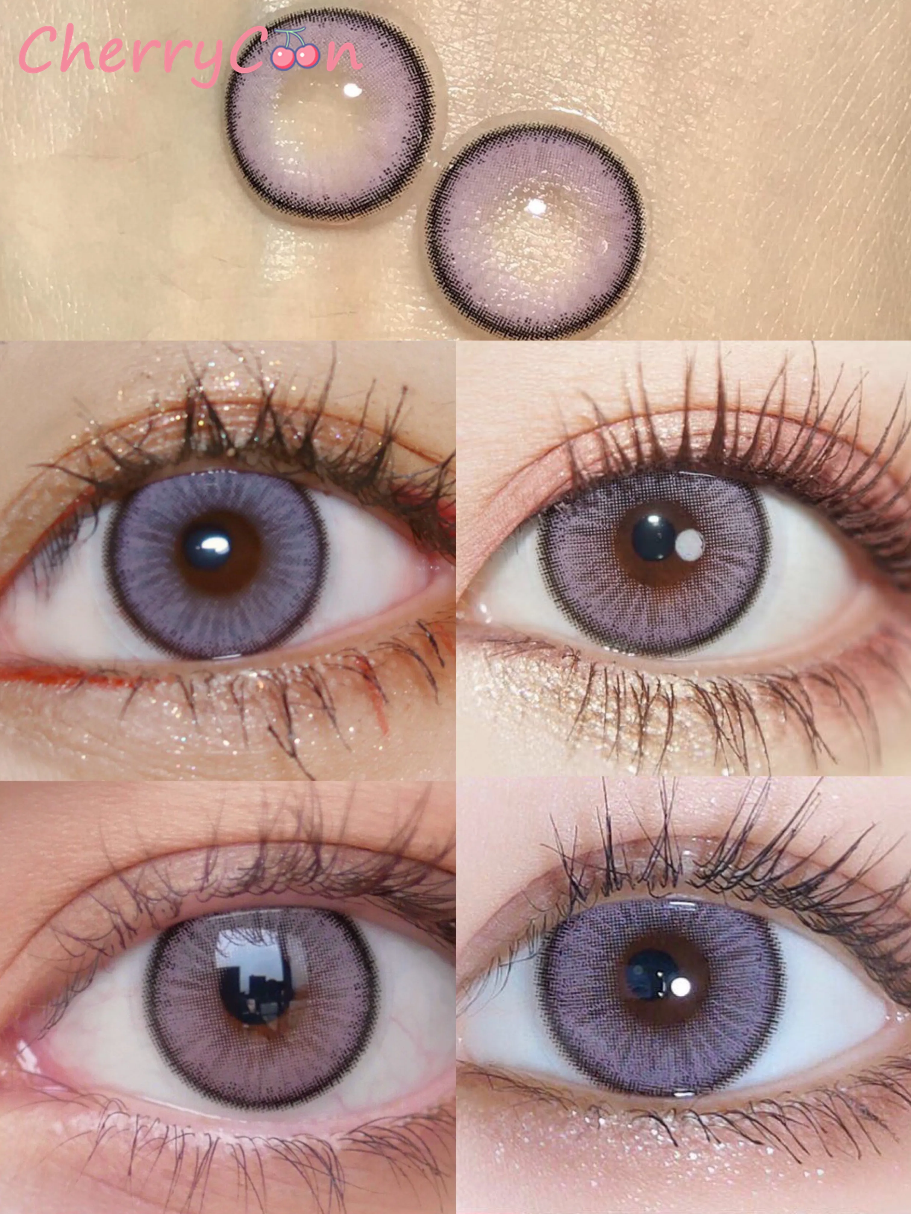 

CherryCon pumpkin natural pink Contact Lenses Colored Soft for Eyes big beautiful pupil Contact Lens Myopia prescription