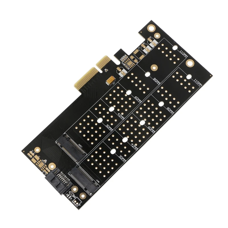 

Dual Port Desktop M.2 B + M Key SSD to PCI Express PCI-E 4X Adapter Card