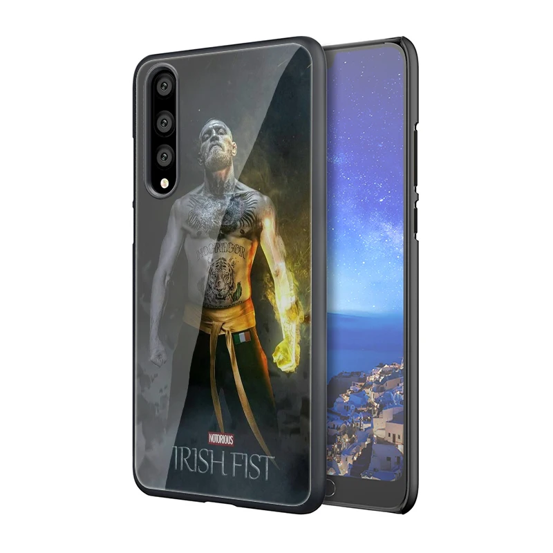 EWAU UFC Конор Макгрегор закаленное стекло телефон чехол для Huawei P10 P20 P30 mate 20 Lite pro P Smart Y6 Y9 Honor 8X9 10