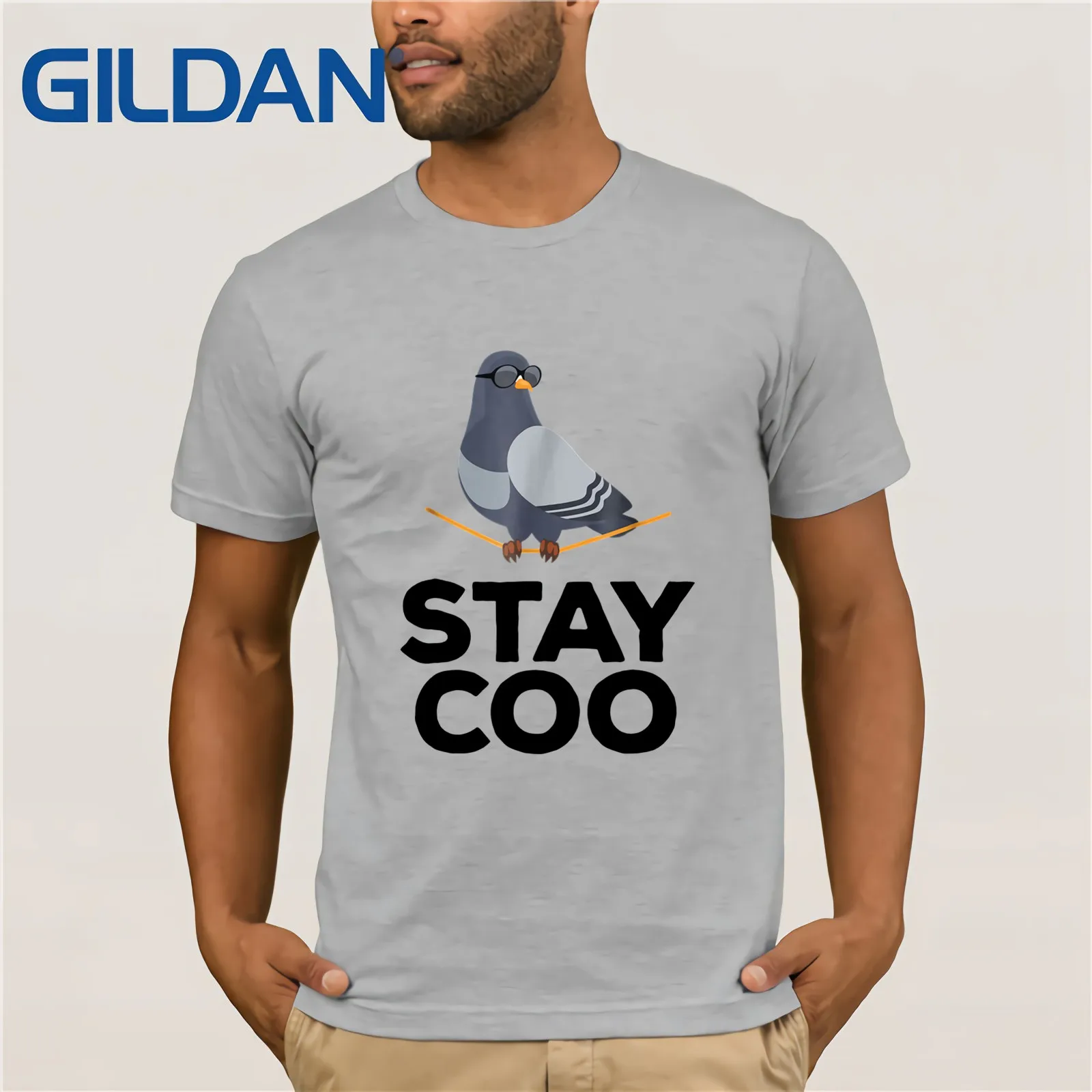 Мужская футболка с коротким рукавом Stay Coo Bird забавная крутая птицей лето
