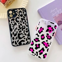 iphone 12 case leopard print art fashion pattern phone cases matte transparent for iphone 11 7 8 13 pro max plus mini x xs xr